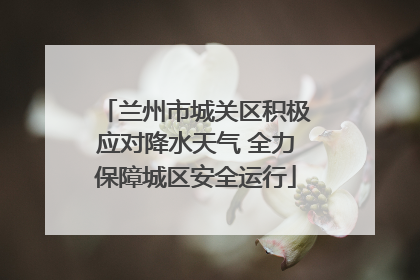 兰州市城关区积极应对降水天气 全力保障城区安全运行
