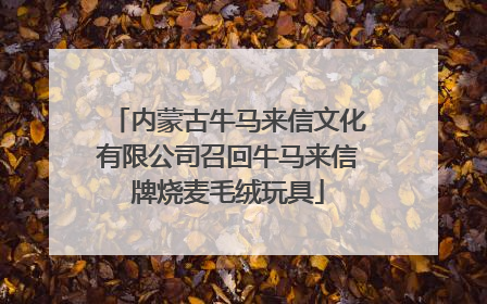 内蒙古牛马来信文化有限公司召回牛马来信牌烧麦毛绒玩具