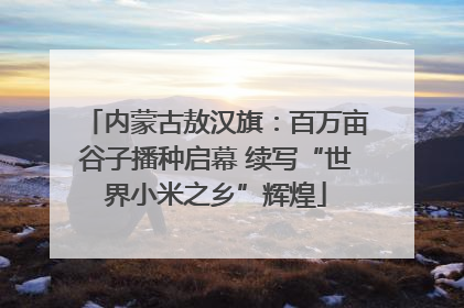 内蒙古敖汉旗：百万亩谷子播种启幕 续写“世界小米之乡”辉煌
