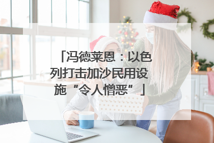 冯德莱恩：以色列打击加沙民用设施“令人憎恶”