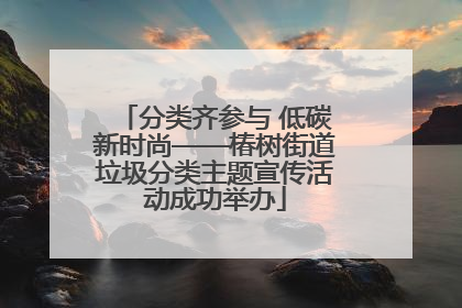 分类齐参与 低碳新时尚——椿树街道垃圾分类主题宣传活动成功举办