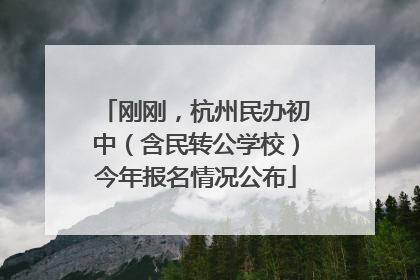 刚刚，杭州民办初中（含民转公学校）今年报名情况公布