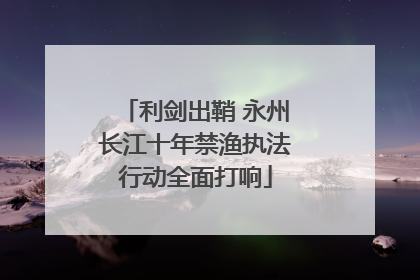 利剑出鞘 永州长江十年禁渔执法行动全面打响