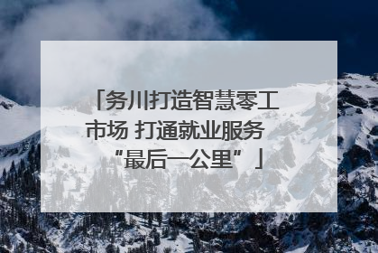 务川打造智慧零工市场 打通就业服务“最后一公里”