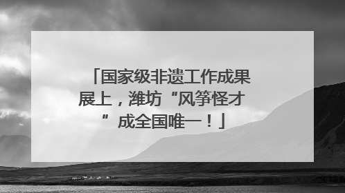 国家级非遗工作成果展上，潍坊“风筝怪才”成全国唯一！