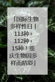 国际生物多样性日丨113种+112种+15种！重庆生物因多样而精彩