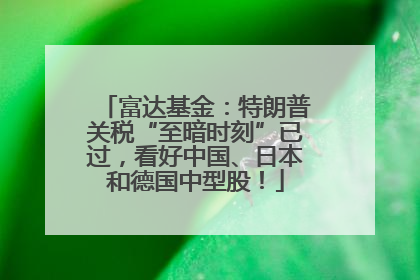 富达基金：特朗普关税“至暗时刻”已过，看好中国、日本和德国中型股！