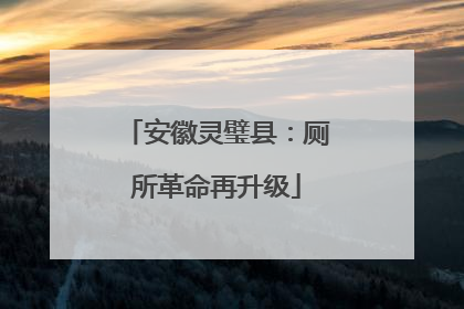安徽灵璧县：厕所革命再升级