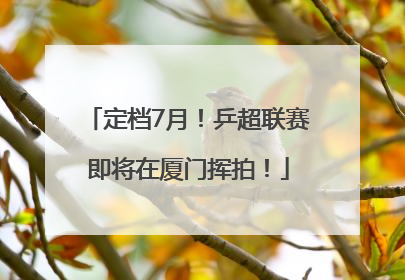 定档7月！乒超联赛即将在厦门挥拍！
