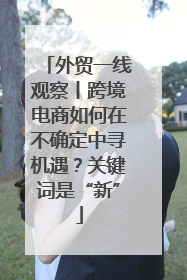 外贸一线观察丨跨境电商如何在不确定中寻机遇？关键词是“新”