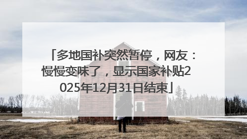 多地国补突然暂停,网友:慢慢变味了,显示国家补贴2025年12月31日结束