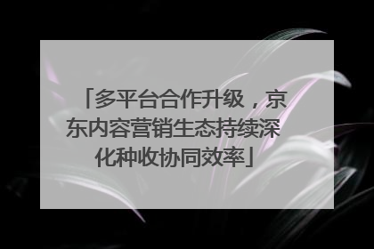 多平台合作升级，京东内容营销生态持续深化种收协同效率