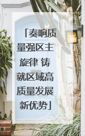奏响质量强区主旋律 铸就区域高质量发展新优势