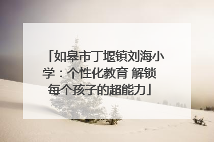 如皋市丁堰镇刘海小学：个性化教育 解锁每个孩子的超能力