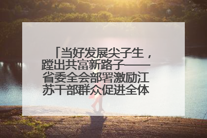 当好发展尖子生，蹚出共富新路子——省委全会部署激励江苏干部群众促进全体人民共同富裕