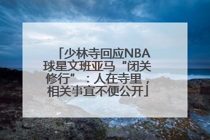 少林寺回应NBA球星文班亚马“闭关修行”：人在寺里，相关事宜不便公开