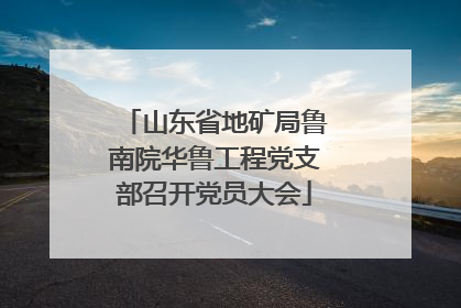 山东省地矿局鲁南院华鲁工程党支部召开党员大会