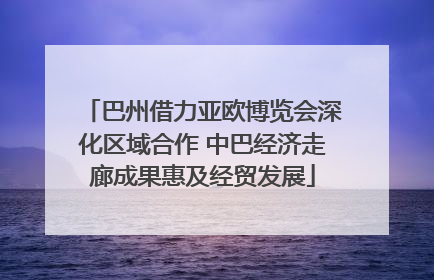 巴州借力亚欧博览会深化区域合作 中巴经济走廊成果惠及经贸发展