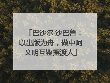 巴沙尔·沙巴鲁：以出版为舟，做中阿文明互鉴摆渡人