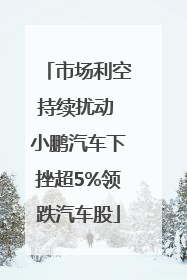 市场利空持续扰动 小鹏汽车下挫超5%领跌汽车股