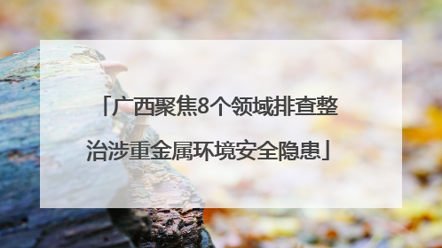 广西聚焦8个领域排查整治涉重金属环境安全隐患