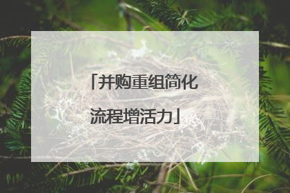 并购重组简化流程增活力
