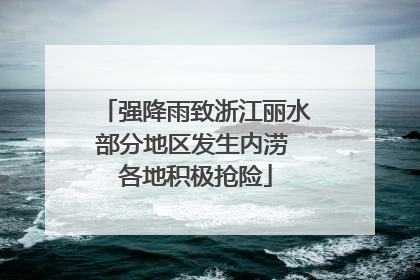 强降雨致浙江丽水部分地区发生内涝 各地积极抢险
