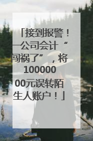 接到报警！一公司会计“闯祸了”，将10000000元误转陌生人账户！