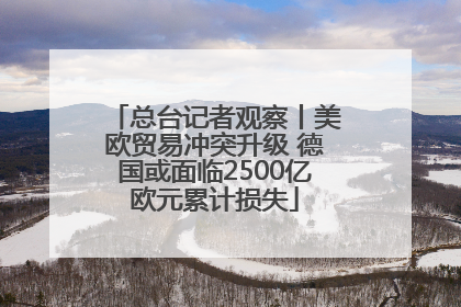 总台记者观察丨美欧贸易冲突升级 德国或面临2500亿欧元累计损失