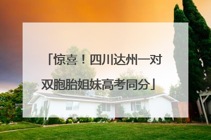 惊喜！四川达州一对双胞胎姐妹高考同分