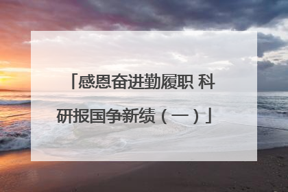 感恩奋进勤履职 科研报国争新绩（一）