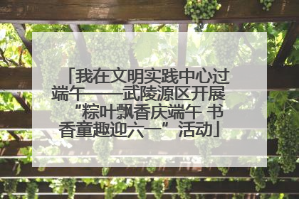 我在文明实践中心过端午——武陵源区开展“粽叶飘香庆端午 书香童趣迎六一”活动