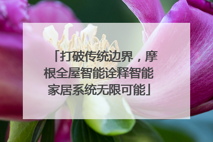 打破传统边界，摩根全屋智能诠释智能家居系统无限可能