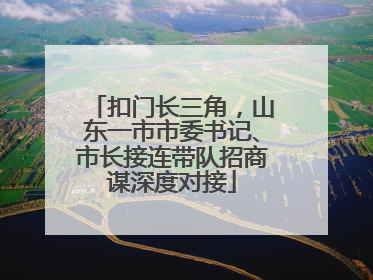 扣门长三角，山东一市市委书记、市长接连带队招商谋深度对接