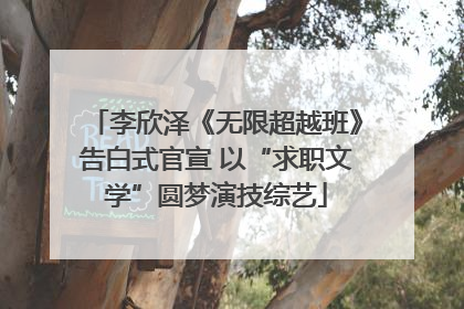 李欣泽《无限超越班》告白式官宣 以“求职文学”圆梦演技综艺
