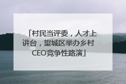 村民当评委，人才上讲台，望城区举办乡村CEO竞争性路演