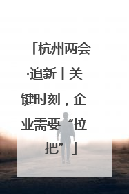 杭州两会·追新丨关键时刻，企业需要“拉一把”