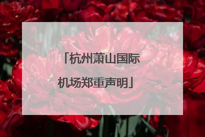 杭州萧山国际机场郑重声明