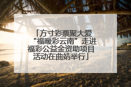方寸彩票聚大爱 “福暖彩云南”走进福彩公益金资助项目活动在曲靖举行