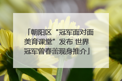 朝阳区“冠军面对面美育课堂”发布 世界冠军曾春蕾现身推介