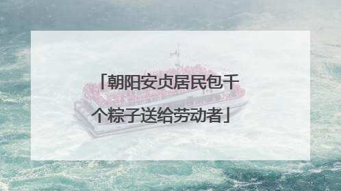 朝阳安贞居民包千个粽子送给劳动者