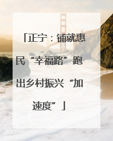 正宁：铺就惠民“幸福路”跑出乡村振兴“加速度”
