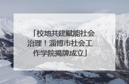 校地共建赋能社会治理！淄博市社会工作学院揭牌成立