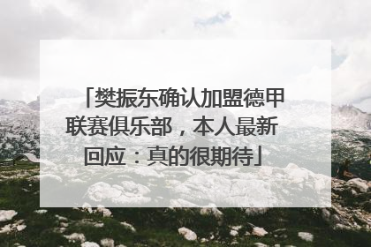 樊振东确认加盟德甲联赛俱乐部，本人最新回应：真的很期待