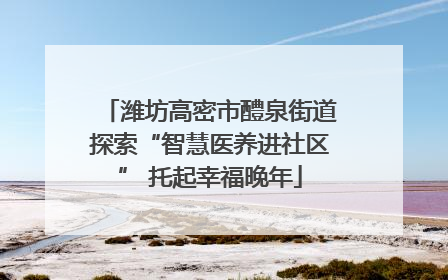 潍坊高密市醴泉街道探索“智慧医养进社区” 托起幸福晚年