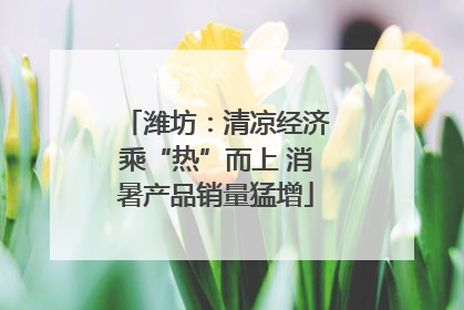 潍坊：清凉经济乘“热”而上 消暑产品销量猛增