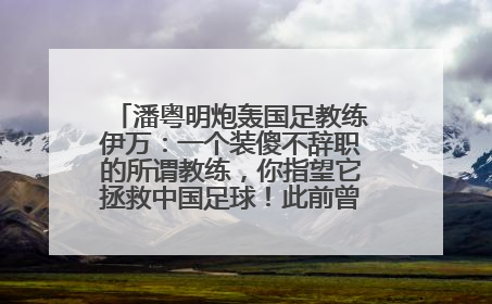 潘粤明炮轰国足教练伊万：一个装傻不辞职的所谓教练，你指望它拯救中国足球！此前曾多次发文评价国足