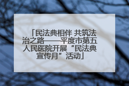 民法典相伴 共筑法治之路——平度市第五人民医院开展“民法典宣传月”活动