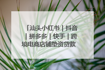 汕头小红书｜抖音｜拼多多｜快手｜跨境电商店铺垫资贷款企业-漫商易