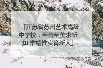 江苏省苏州艺术高级中学校：至善至美求新知 惟精惟实育新人